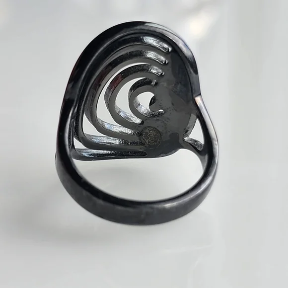 Premier Designs "Groovy" black hematite coated fashion ring size 9 - Picture 5 of 13